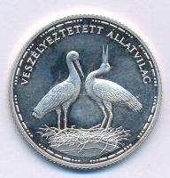 1992. 200Ft Ag "Veszélyeztetett állatvilág - Fehér gólya" T:UNC (eredetileg PP) patina  Adamo EM126