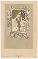 Art Nouveau Lady. Philipp & Kramer Wiener Künstler-Postkarte Serie II/1. s: Josef Hoffmann, Leopold Kainradl (EK)
