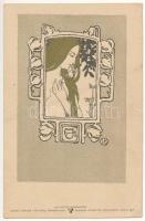 Art Nouveau Lady. Philipp &amp; Kramer Wiener Künstler-Postkarte Serie II/1. s: Josef Hoffmann, Leopold Kainradl (EK)