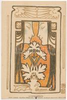 Art Nouveau Lady. Philipp & Kramer Wiener Künstler-Postkarte Serie IV/10. s: Josef Hoffmann, Leopold Kainradl