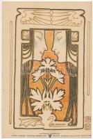 Art Nouveau Lady. Philipp &amp; Kramer Wiener Künstler-Postkarte Serie IV/10. s: Josef Hoffmann, Leopold Kainradl