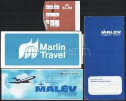 1987 MALÉV jegy tokban, benne Marlin Traveles prospektussal is.
