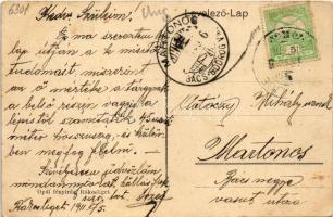 1911 Budapest XVII. Rákosliget, vasútállomás, sorompó, gyalogos felüljáró híd. Opál fényirda (fl)