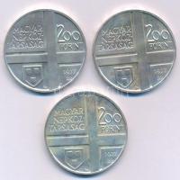 1977. 200Ft Ag (3xklf) "Magyar festők II. / Csontváry, Mányoki, Rippl-Rónai" érmesor T:BU ...