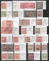 1908 33 db Turul bélyeg 26 klf postagyűjtőhelyi bélyegzéssel, a Monográfia alapján meghatározva VISIR albumlapon
