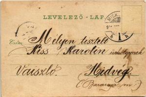 1901 Miskolc, Erzsébet tér, Kossuth szobor (vágott / cut)
