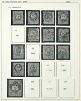 Okmánybélyeg gyűjtemény 1868-1887 400 db okmánybélyeg vízjel és fogazatok szerint rendezve 37 albuml...