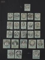 Okmánybélyeg gyűjtemény 1868-1887 400 db okmánybélyeg vízjel és fogazatok szerint rendezve 37 albuml...