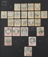 Okmánybélyeg gyűjtemény 1868-1887 400 db okmánybélyeg vízjel és fogazatok szerint rendezve 37 albuml...