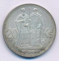 Szlovákia 1941. 20K Ag Cirill és Metód T:XF patina Slovakia 1941. 20 Korun Ag St. Kyrill and St. Methodius C:XF patina Krause KM#7.1