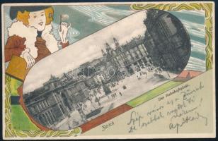 1900 Kézdi-Kovács László (1864-1942) festőművész, műkritikus által haza küldött képeslap, szecesszió...