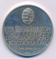 Bognár György (1944-) 1990. "MÉE / Magyarország: köztársaság" Ag emlékérem (36,21g/0.835/4...