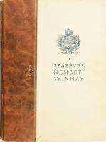 A százéves Nemzeti Színház. Az 1937/38-as centenáris év emlékalbuma. Bp. 1938, Pallas Irodalmi és Nyomdai Rt.,(Pallas-ny.), 351 p.+16 t. (színes, Horthy Miklós képpel!). Külön kis lapon Bajor Gizi (1893-1951) színésznő autográf aláírásával! Rendkívül gazdag szövegközti és egész oldalas képanyaggal. Kiadói aranyozott barna félbőr-kötésben, kissé kopott borítóval, kissé sérült gerinccel, két lap alján apró folttal, máskülönben jó állapotban. A tételhez tartozik 3 Nemzeti Színház műsoros füzet, számos reklámmal.