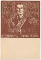 1938 Nov. 2. - Vitéz Nagybányai Horthy Miklós. Fametszet / woodcut s: Harmos K. + 1938 Komárom visszatért So. Stp (fl)