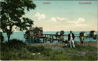 1910 Fonyódfürdő, fürdőház a Balatonon. Özv. Tényi Lajosné kiadása