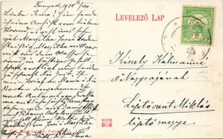 1910 Fonyódfürdő, fürdőház a Balatonon. Özv. Tényi Lajosné kiadása