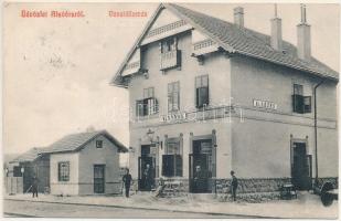 1910 Alsóörs, Vasútállomás épülete még bővítetlenül, HÉV III. osztályú felvételi épületként. Frankl Vilmos kiadása