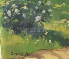 Orosz M jelzéssel: Vízparti táj. Olaj, vászon. Apró sérülésekkel. 54,5x66 cm