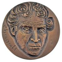 Farkas István Béla (1915-2005) DN Chagall kétoldalas bronz emlékérem (~91-92mm) T:AU,XF / Hungary ND Chagall double-sided cast bronze commemorative medallion (~91-92mm) C:AU,XF