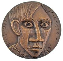 Farkas István Béla (1915-2005) DN &quot;Picasso&quot; kétoldalas bronz emlékérem (~87-88mm) T:AU,XF / Hungary ND &quot;Picasso&quot; double-sided cast bronze commemorative medallion (~87-88mm) C:AU,XF