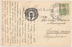 1907 Tövis, Teius; Fő tér, izraelita templom, zsinagóga, Gyógypataki vashíd, MÁV vasúti vonal. Klein...