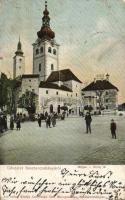 Besztercebánya King Mátyás square with warehouse (EB)