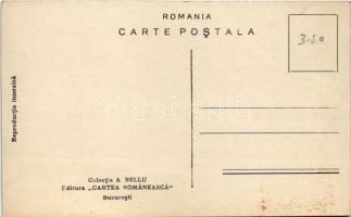 Romania, oxen cart with Romanian women, folklore. A. Bellu "Cartea Romaneasca" Bucuresti (...