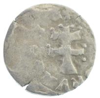 1373-1382 "szerecsenfejes" Denár Ag "I. Nagy Lajos" kapszulában, tanúsítvánnyal (0,56g) T:2,2- patina, kis kitörés Hungary 1373-1382 Denar Ag "Louis I" in capsule with certificate (0,56g) C:XF,VF patina, small crack Huszár: 547., Unger I.: 432.a