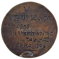 1996. "V. Weöres Sándor Országos Gyermekszínjátszó Találkozó - Ajka 1996" kétoldalas, öntö...