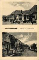 1939 Szalóc, Slavec; utca, Ambruzs (Ambrus) Béla üzlete és saját kiadása, autó / street, shop, automobile (fl)