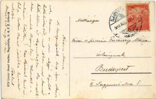 1918 Nagymihály, Michalovce; Kossuth Lajos utca, gyógyszertár, Gluck Mór üzlete, Zempléni takarékpén...