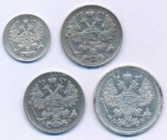Orosz Birodalom 1908. 20k Ag + 1912. 15k Ag + 1913. 5k Ag + 15k Ag T:UNC,AU,XF 20k-en ph.
Russian E...