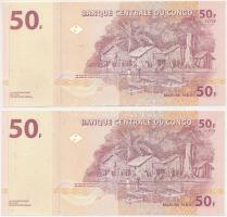 Kongó 2007. 50Fr (2x) sorszámkövetők "KC 1078957 - KC 1078958" T:UNC 
Congo 2007. 50 Fran...