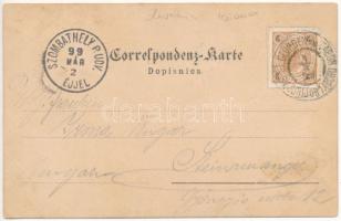 1899 (Vorläufer) Sveti Jurij ob Taboru, St. Georgen am Tabor; general view, church. Art Nouveau, flo...