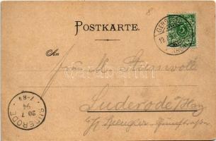 1894 (Vorläufer!!!) Wasserkuppe (Rhöngebirge), rest house. Art Nouveau, floral, litho (fl)