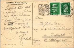 1930 Leipzig, Auerbachs Keller / wine cellar advertisement card. Emb. litho (pinhole)