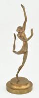 Art deco táncos lány figura. Bronz kisplasztika, jelzés nélkül m: 19 cm