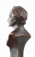 Pecsétnyomó Goethe büszttel. Bronz, monogramos, XIX. sz. vége. 8 cm