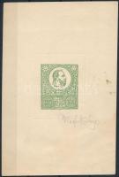 1921 50 éves a kőnyomatos bélyeg zöld emlékív privát essay (foltos / spot)