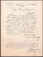 1904 Magyar Villamossági Részvénytársulat üzleti levelének korabeli másolata a Déri-rendszerű elektr...