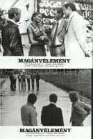 ,,Magánvélemény" című szovjet film jelenetei és szereplői, 17 db vintage produkciós filmfotó (vitrinfotó, lobbyfotó) ezüst zselatinos fotópapíron, a használatból eredő (esetleges) kisebb hibákkal, 18x24 cm