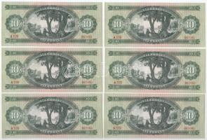 1960. 10Ft (6x) sorszámkövetők "A 539 067040 - A 539 067045" T:UNC,AU 
Adamo F5