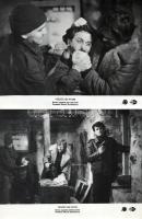 ,,Veszélyes nyom" című jugoszláv film jelenetei és szereplői, 4 db vintage produkciós filmfotó (vitrinfotó, lobbyfotó) ezüst zselatinos fotópapíron, a használatból eredő (esetleges) kisebb hibákkal, 18x24 cm