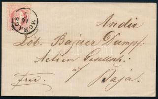 1868 5kr levélen MOHÁCS - BAJA