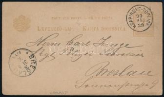1890 2kr díjjegyes levelezőlap KRAPINSKE-TOPLICE - BRESLAU (Gudlin 100p)