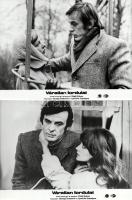 ,,Váratlan fordulat" című szovjet film jelenetei és szereplői, 4 db vintage produkciós filmfotó (vitrinfotó, lobbyfotó) ezüst zselatinos fotópapíron, a használatból eredő (esetleges) kisebb hibákkal, 18x24 cm