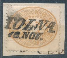 1863 15kr kivágáson / on cutting TOLNA (hajtott / folded)