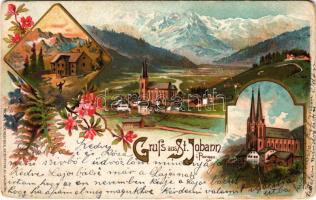 Sankt Johann im Pongau. C. Jurischek Kunstverlag Art Nouveau, floral, litho (worn corners)