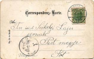 Sankt Johann im Pongau. C. Jurischek Kunstverlag Art Nouveau, floral, litho (worn corners)