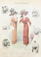 1911 "Toilettes Parisiennes" különkiadása Párizsi és Bécsi modellekkel, Atelier Bachwitz J...